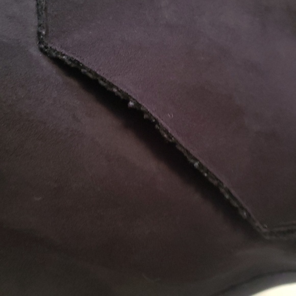 Lauren Ralph Lauren Hooded Suede Fleece Button up black vest Jacket size L - Picture 4 of 9